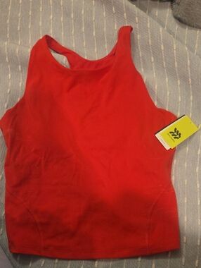All In Motion Women's Red Sleeveless Workout Tank Top With Built In Bra